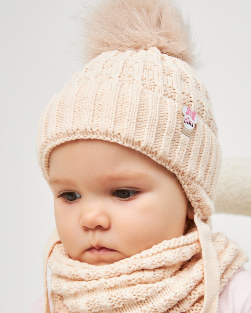 Комплект зимній шапка та хомут для дівчат