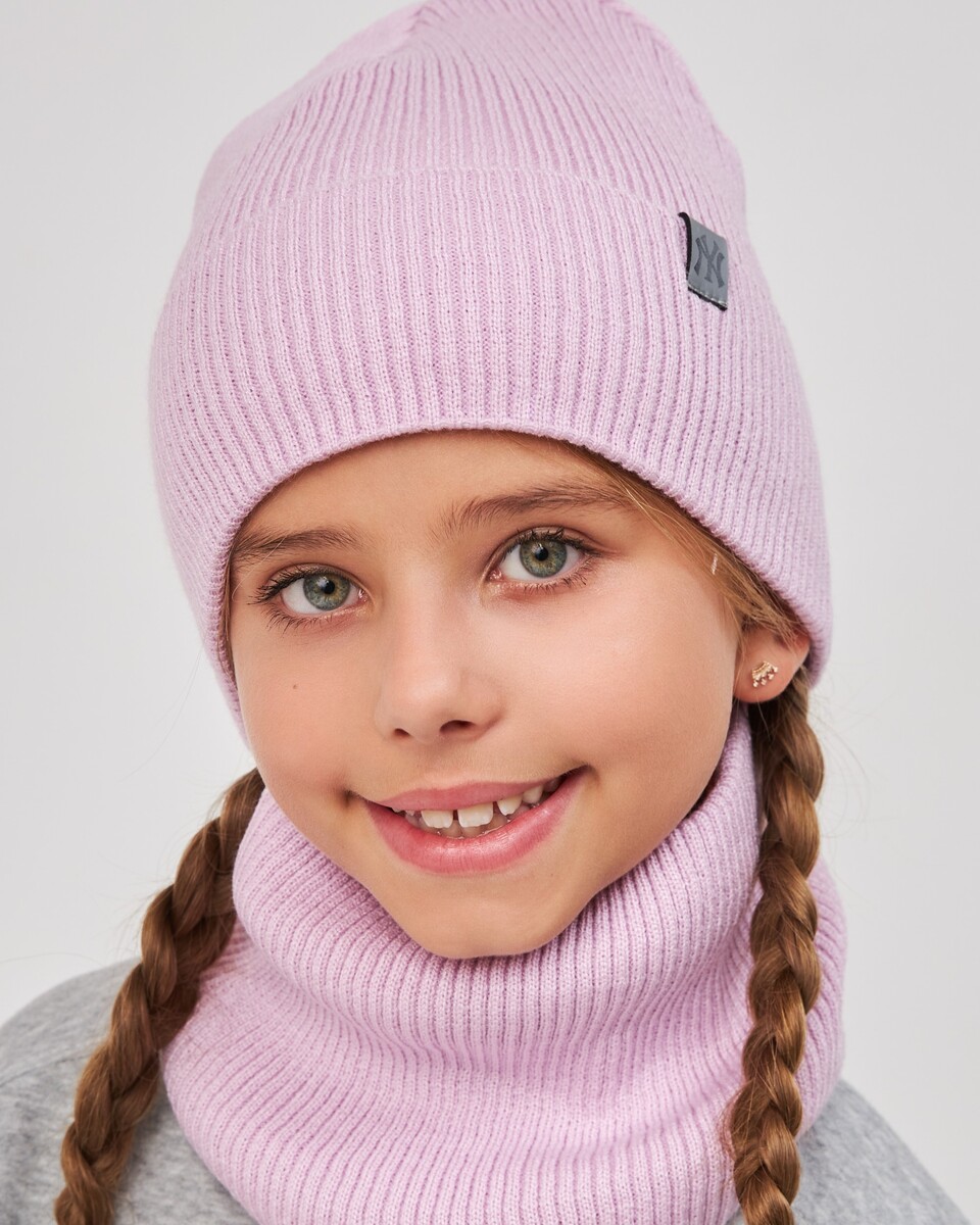 Комплект зимній шапка та хомут для дівчат