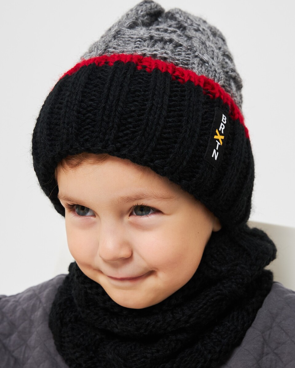 Комплект зимній шапка та хомут для хлопчиків