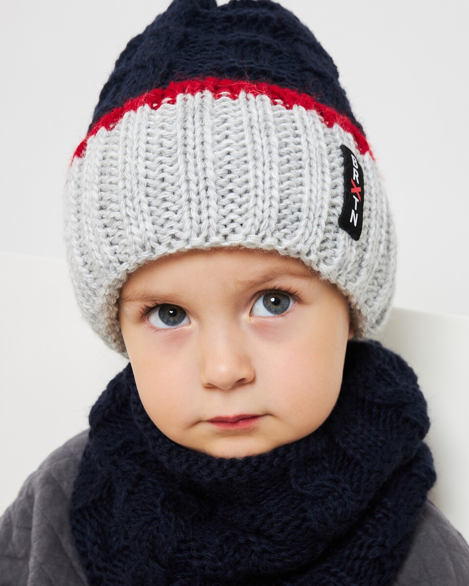 Комплект зимній шапка та хомут для хлопчиків