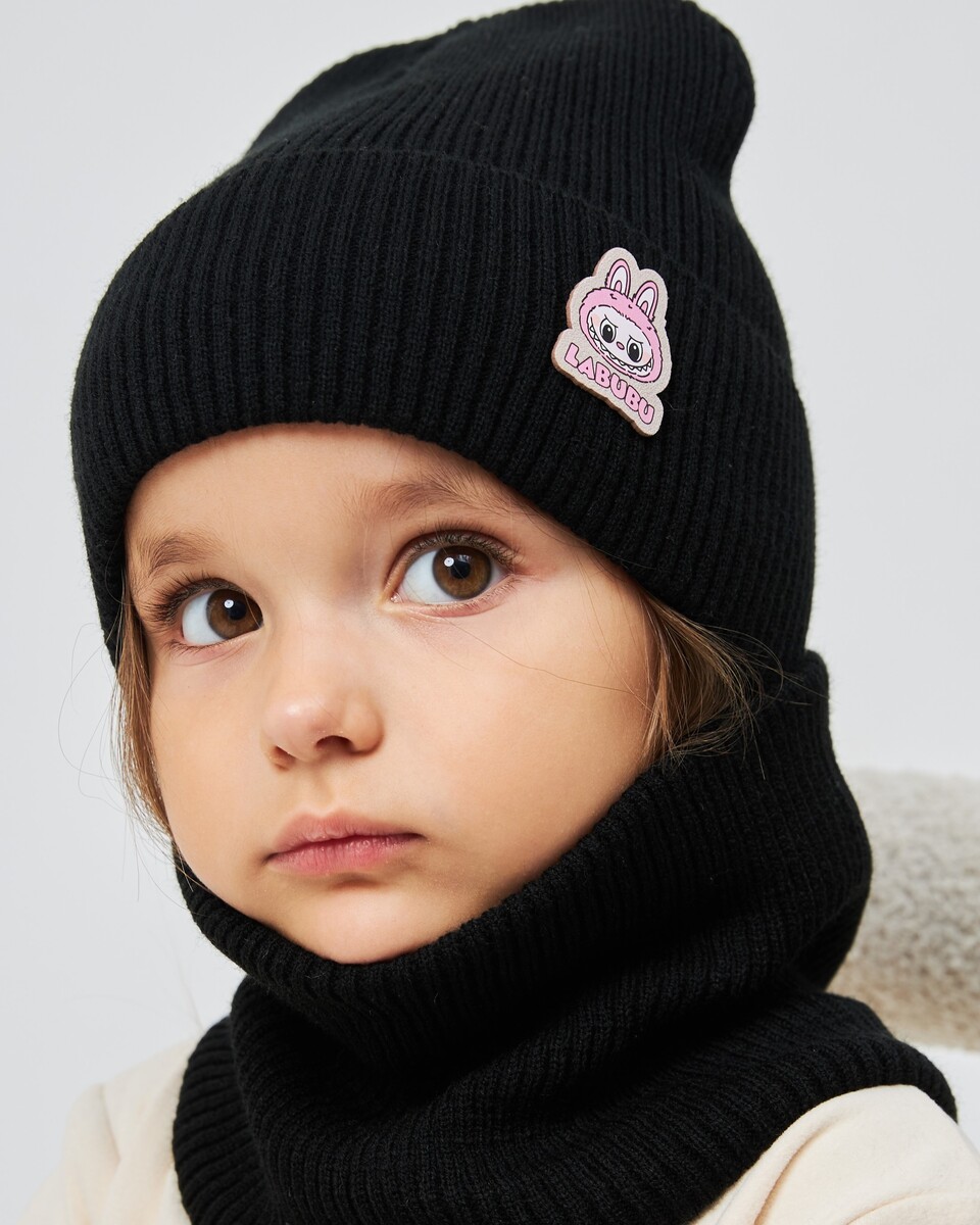 Комплект зимній шапка та хомут для дівчат