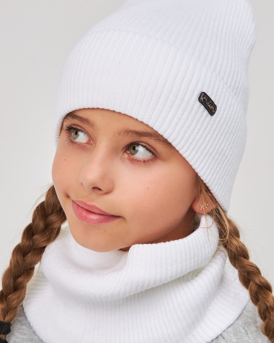 Комплект зимній шапка та хомут для дівчаток