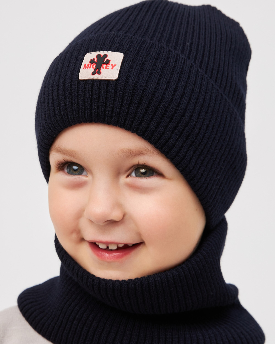 Комплект зимній шапка та хомут для хлопчиків