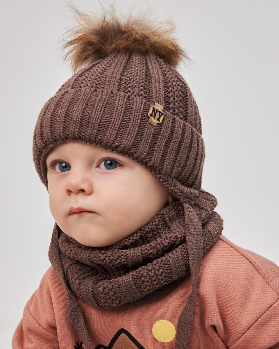 Комплект зимній шапка та хомут для хлопчиків