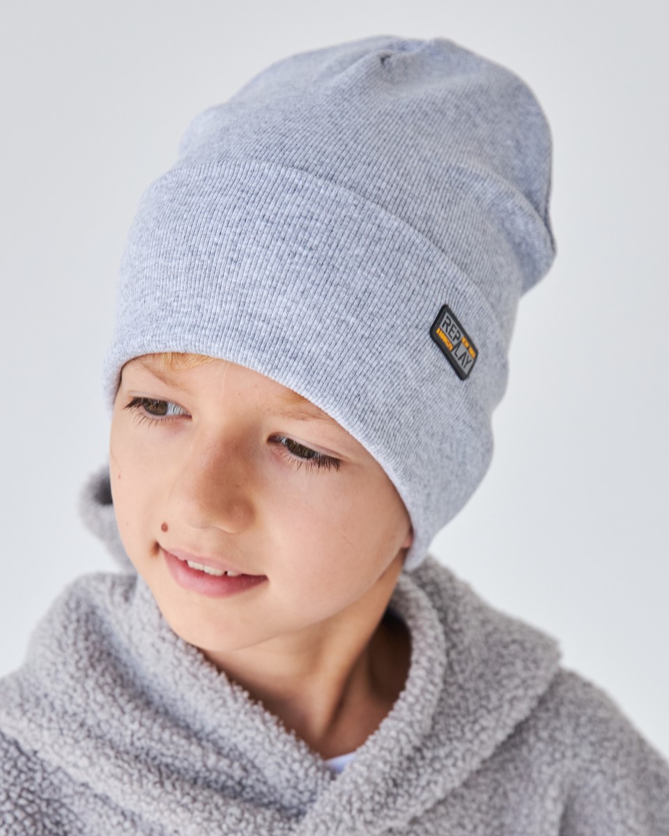 Шапка двошарова з відворотом для хлопчиків
