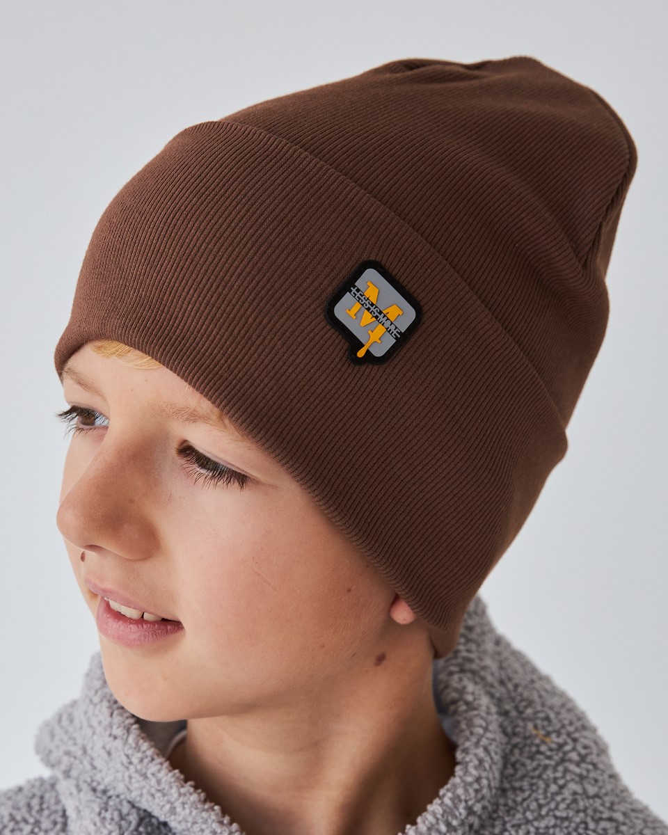 Шапка двошарова з відворотом для хлопчиків