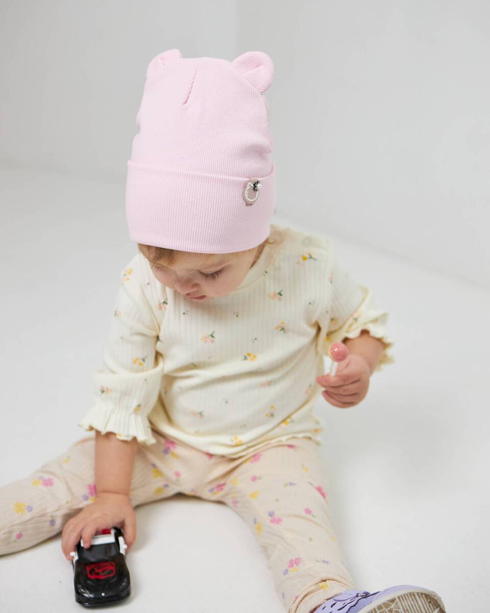 Шапка двошарова з вушками для дівчаток арт. 3433-5