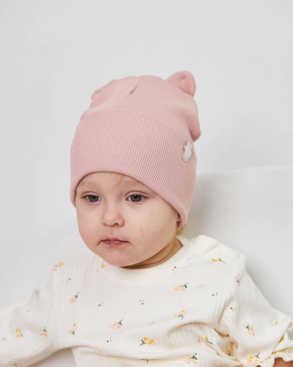 Шапка двошарова з вушками для дівчаток арт. 3435-2