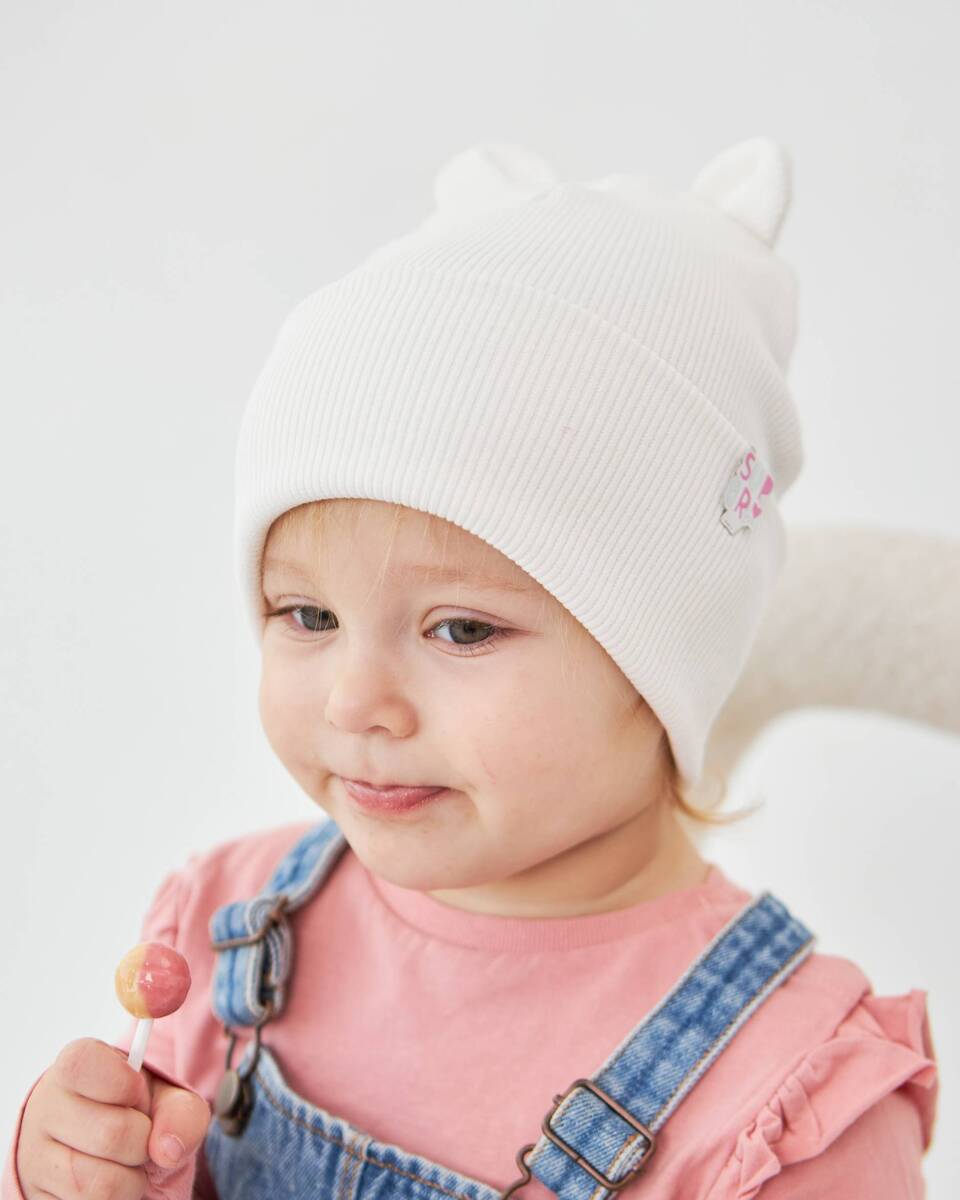 Шапка двошарова з вушками для дівчаток арт. 3437-4