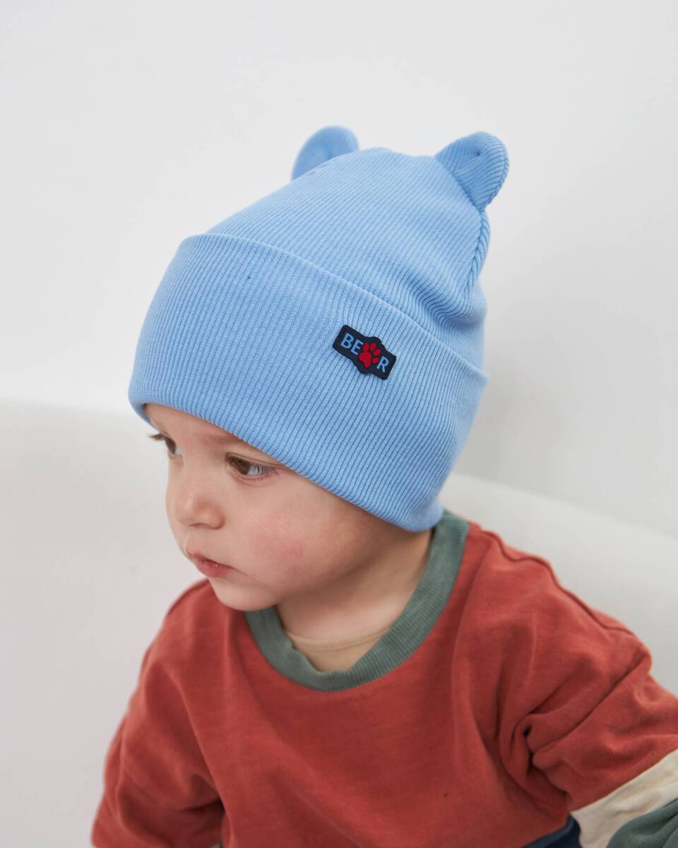 Шапка двошарова з вушками для хлопчиків арт. 3432-2