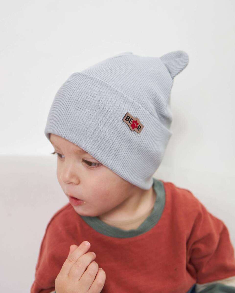 Шапка двошарова з вушками для хлопчиків арт. 3432-3