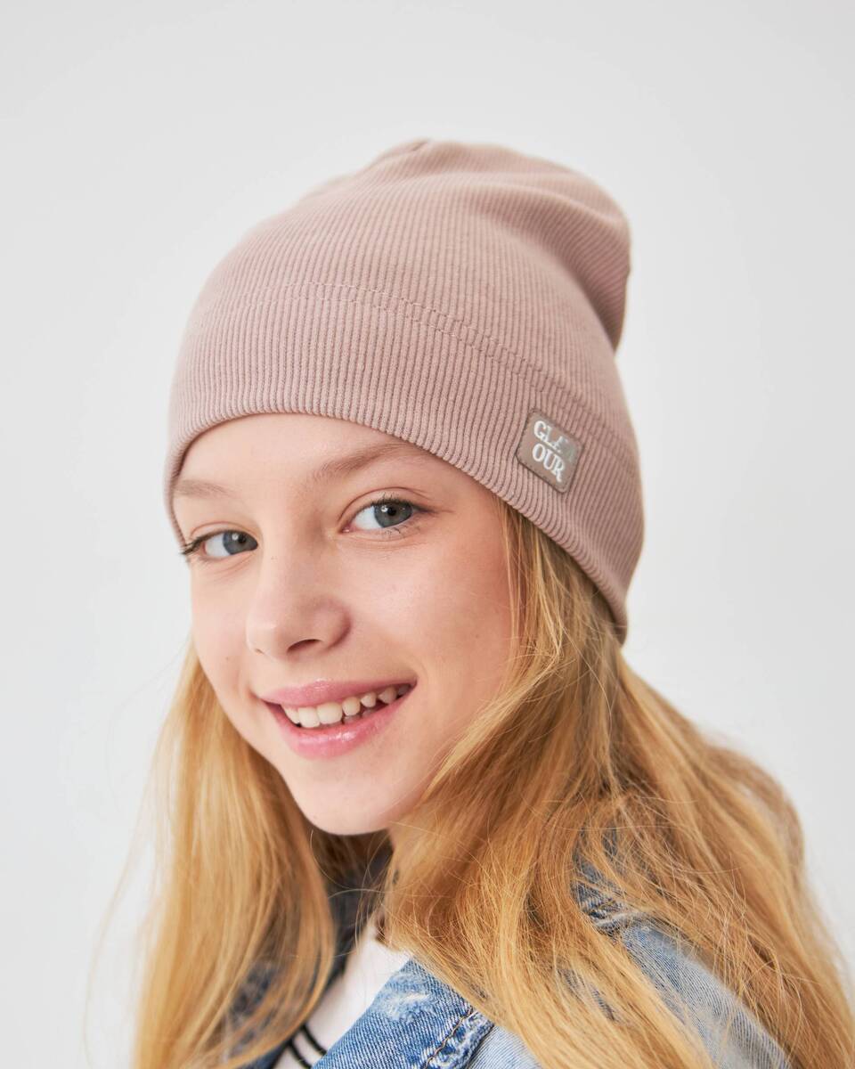 Шапка одношарова для дівчаток