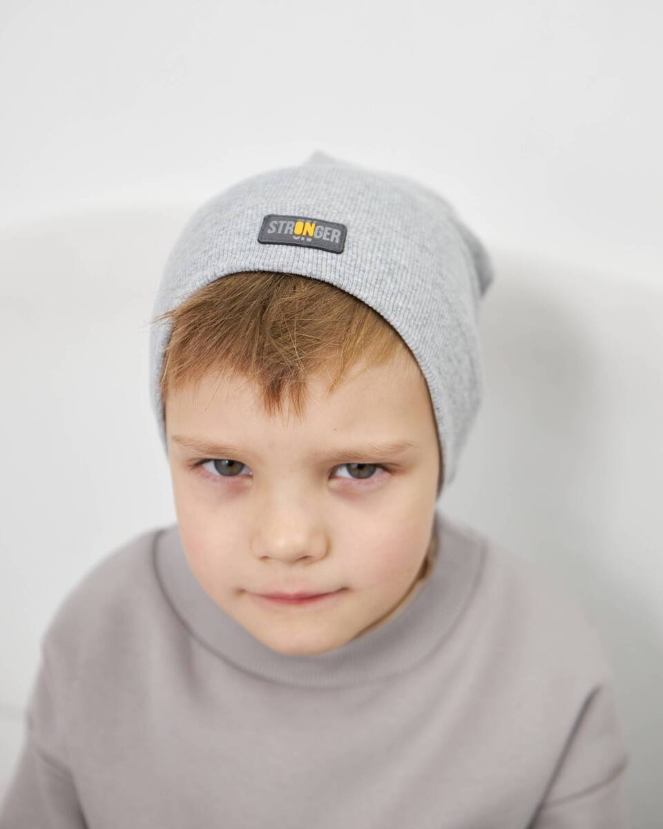 Шапка одношарова для хлопчиків арт. 3412-2