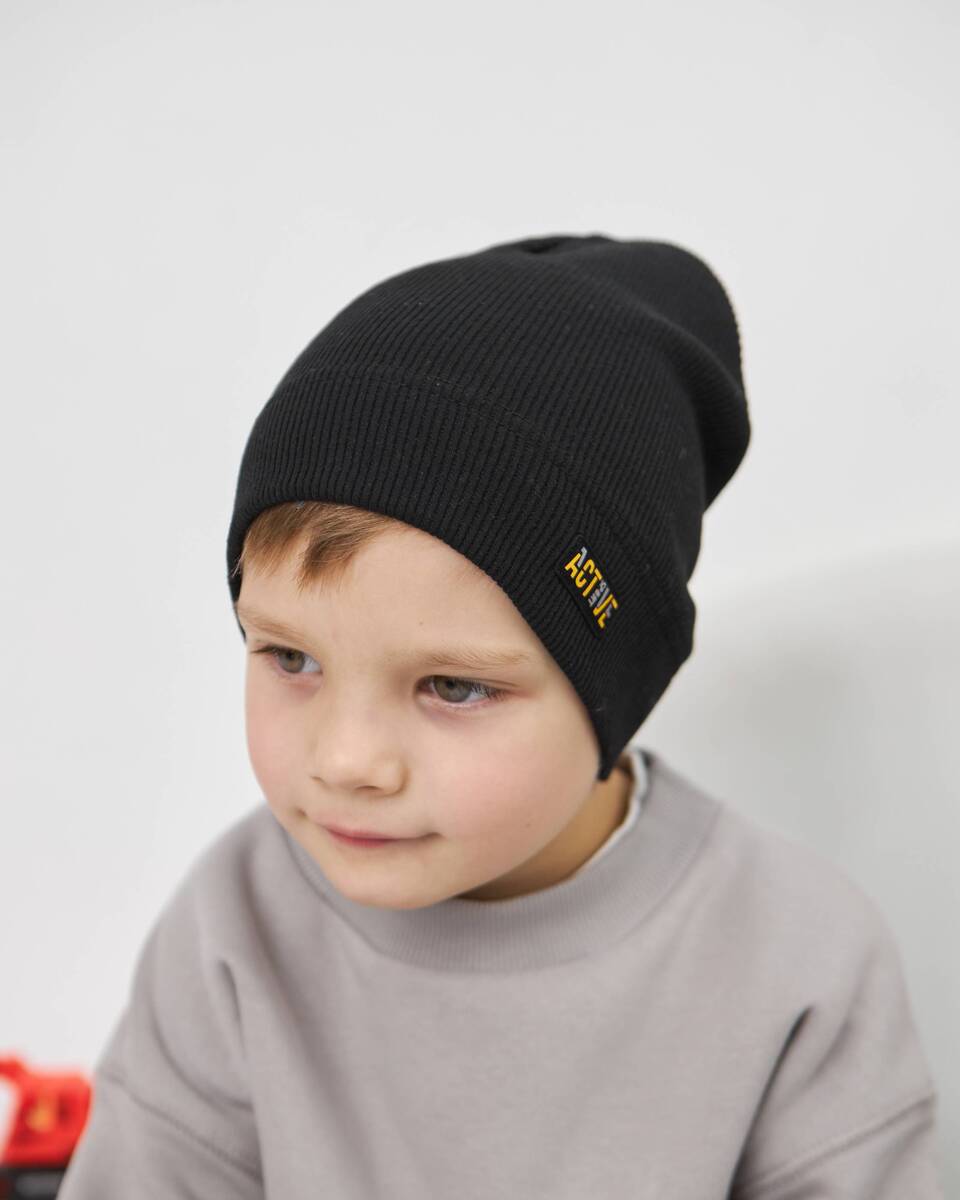 Шапка одношарова для хлопчиків арт. 3413-4