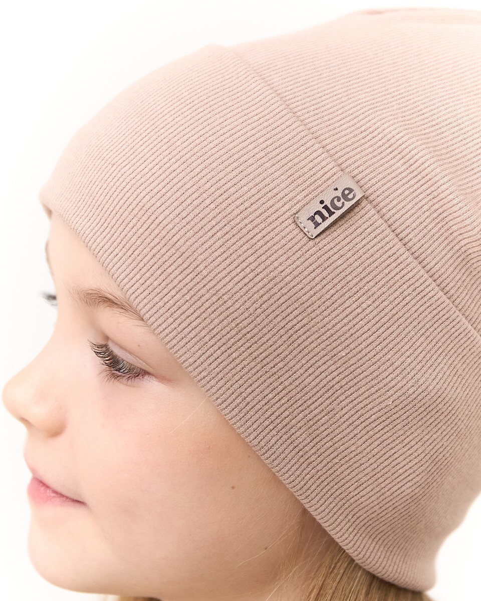 Шапка одношарова з відворотом для дівчаток