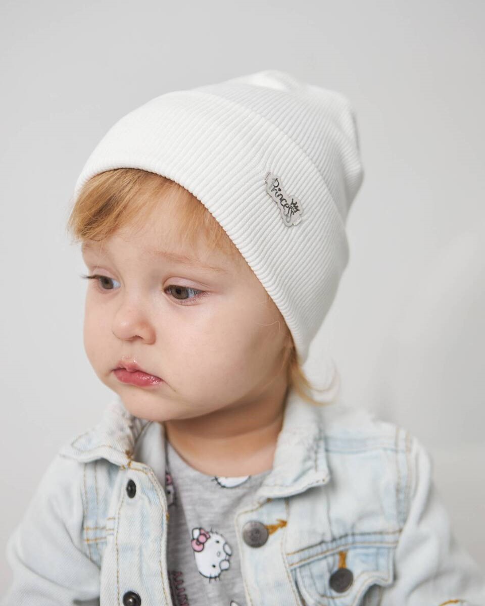 Шапка одношарова з відворотом для дівчаток арт. 3414-4