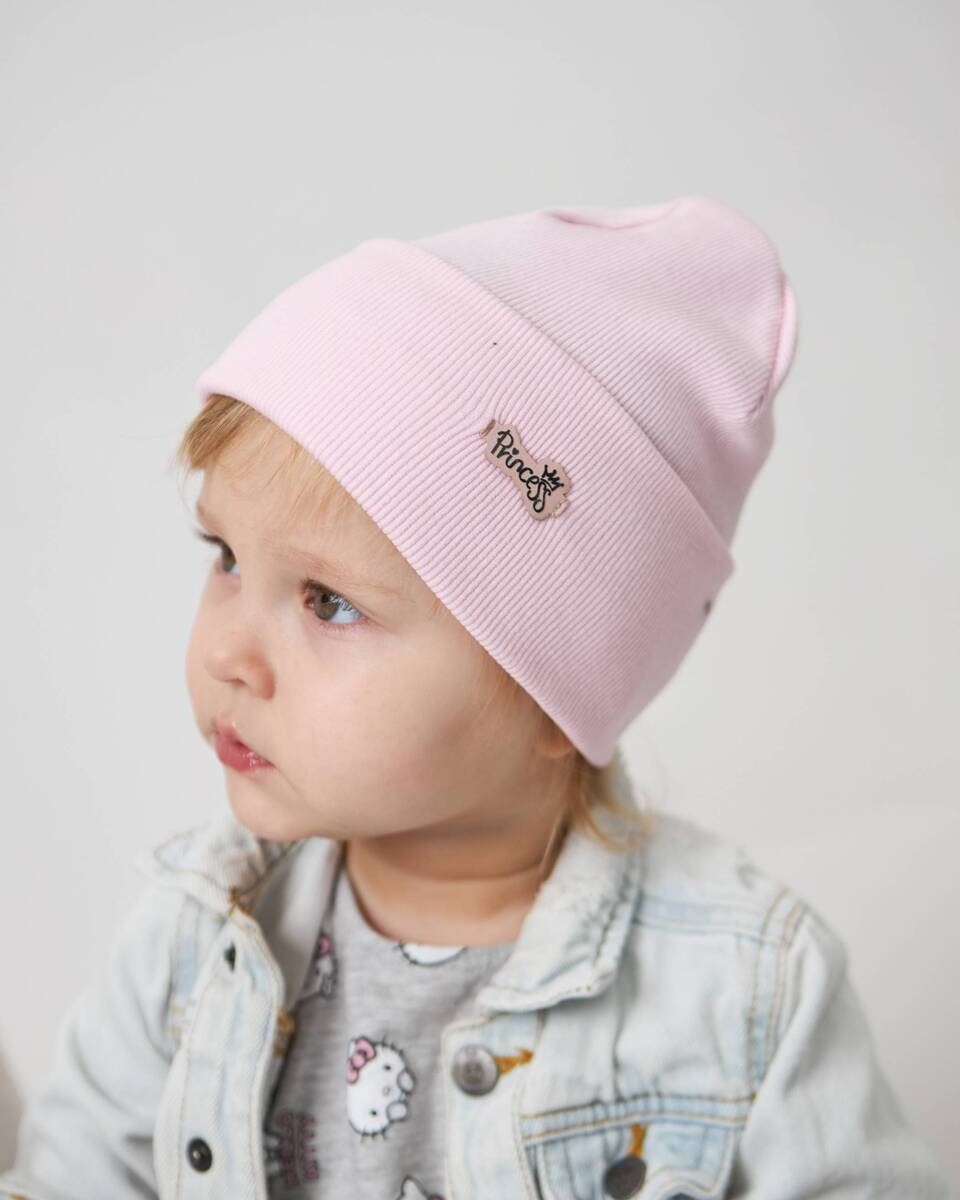 Шапка одношарова з відворотом для дівчаток арт. 3414-5