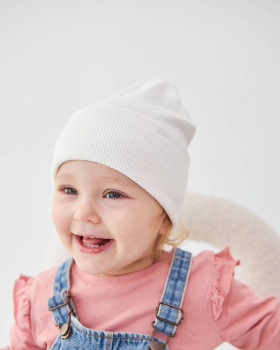 Шапка одношарова з відворотом для дівчаток арт. 3444-4