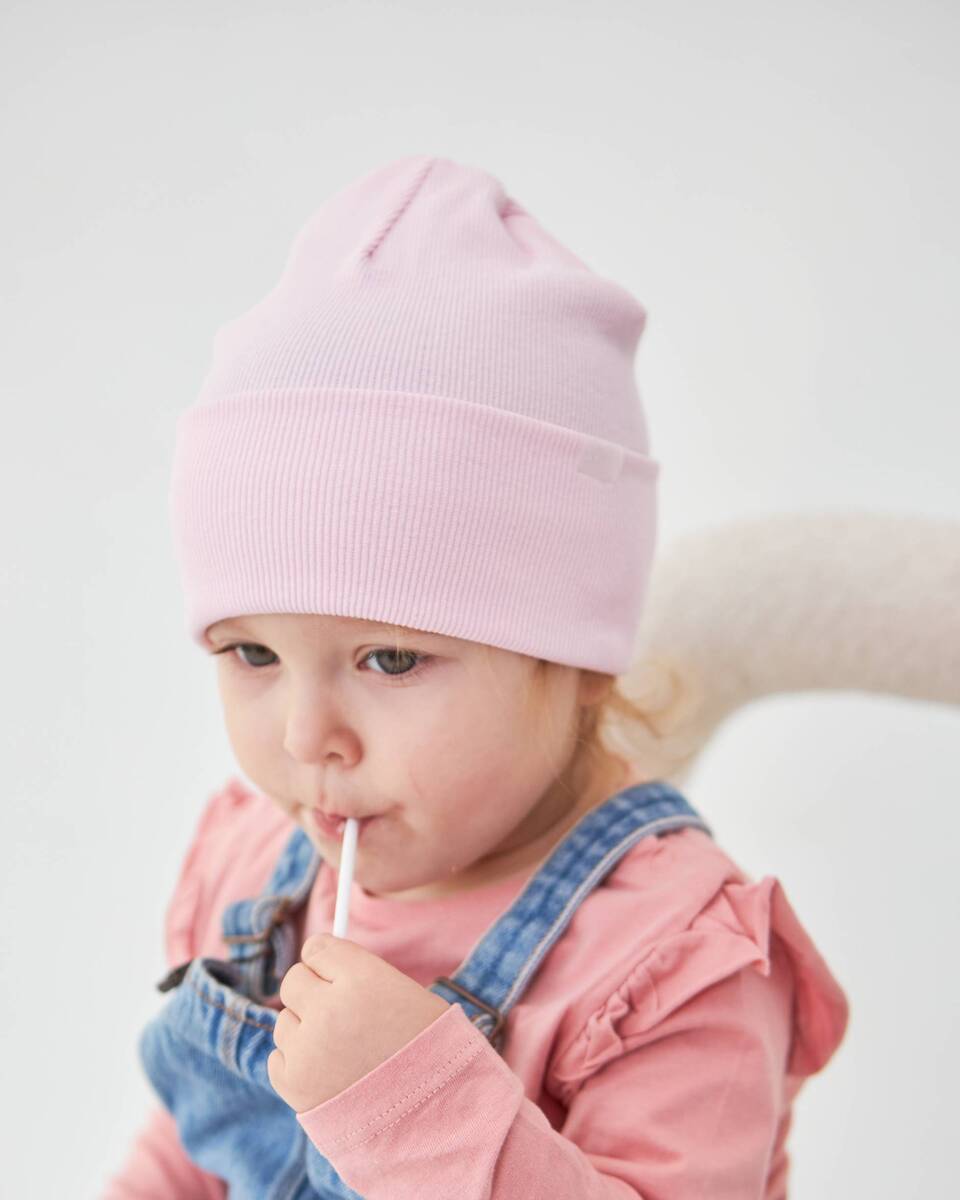 Шапка одношарова з відворотом для дівчаток арт. 3444-5