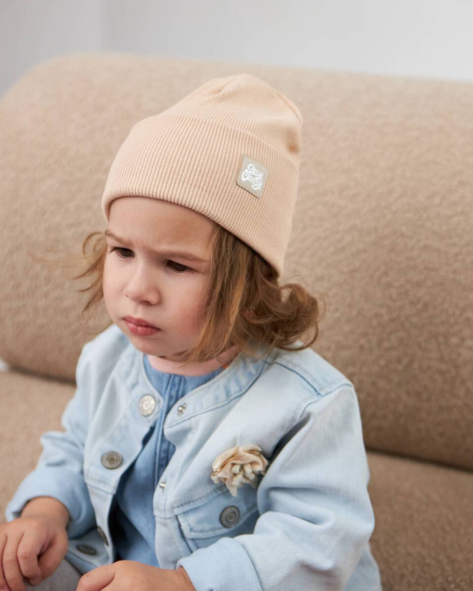 Шапка одношарова з відворотом для дівчаток арт. 3450-5