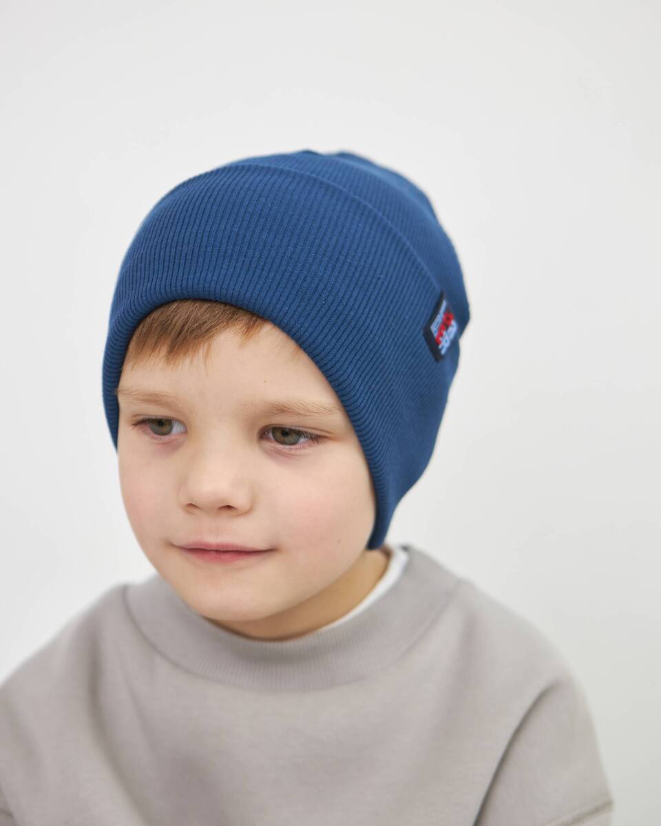 Шапка одношарова з відворотом для хлопчиків арт. 3407-2