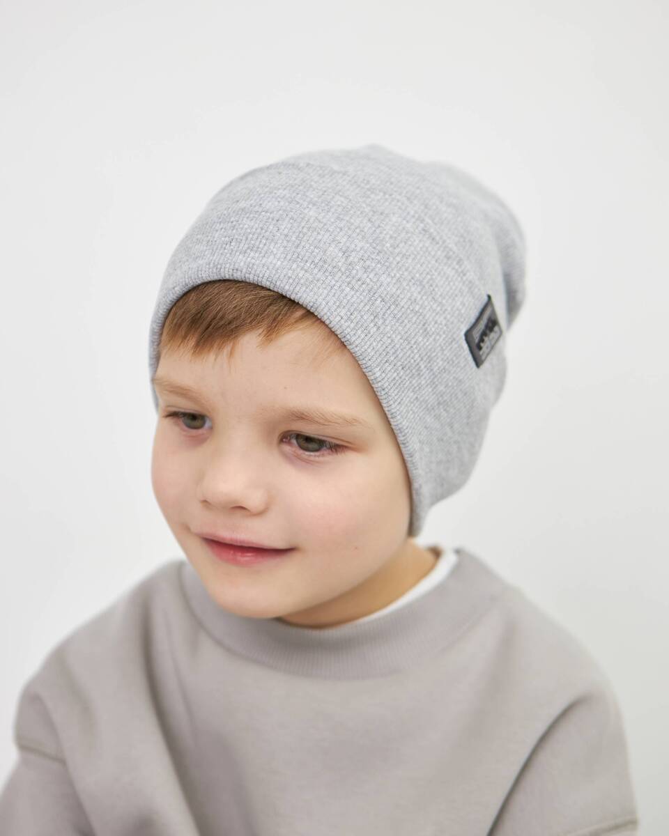 Шапка одношарова з відворотом для хлопчиків арт. 3407-3