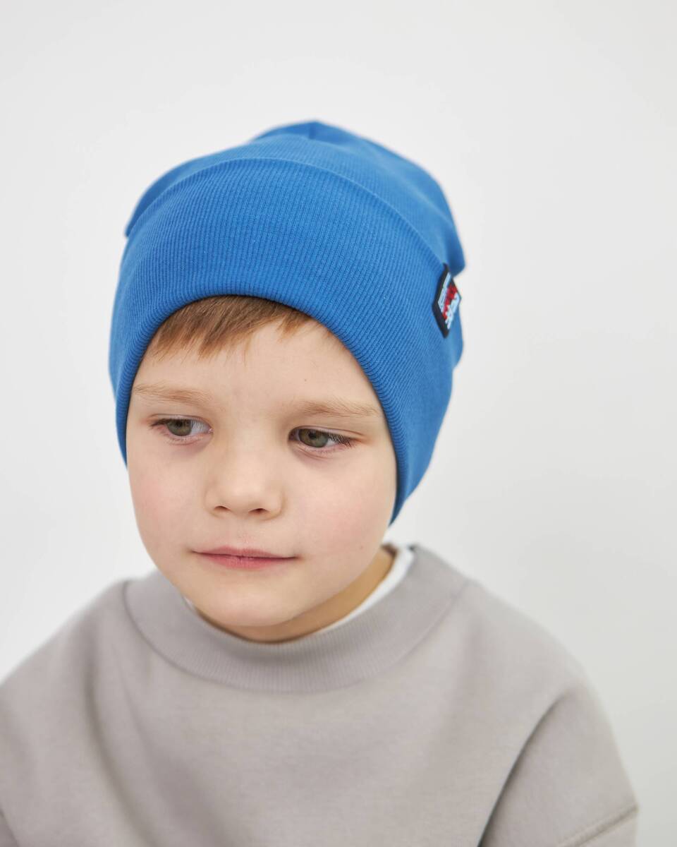 Шапка одношарова з відворотом для хлопчиків арт. 3407-4