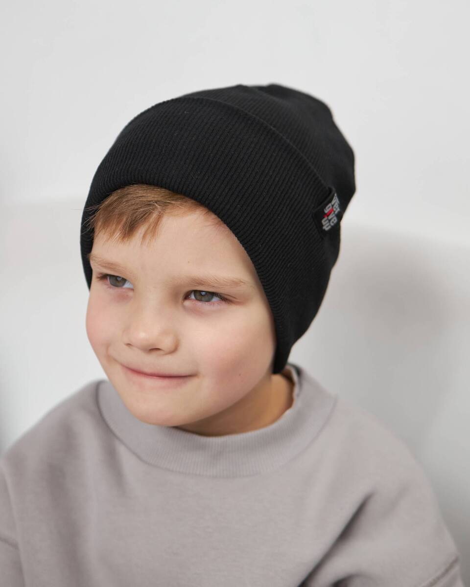 Шапка одношарова з відворотом для хлопчиків арт. 3408-2