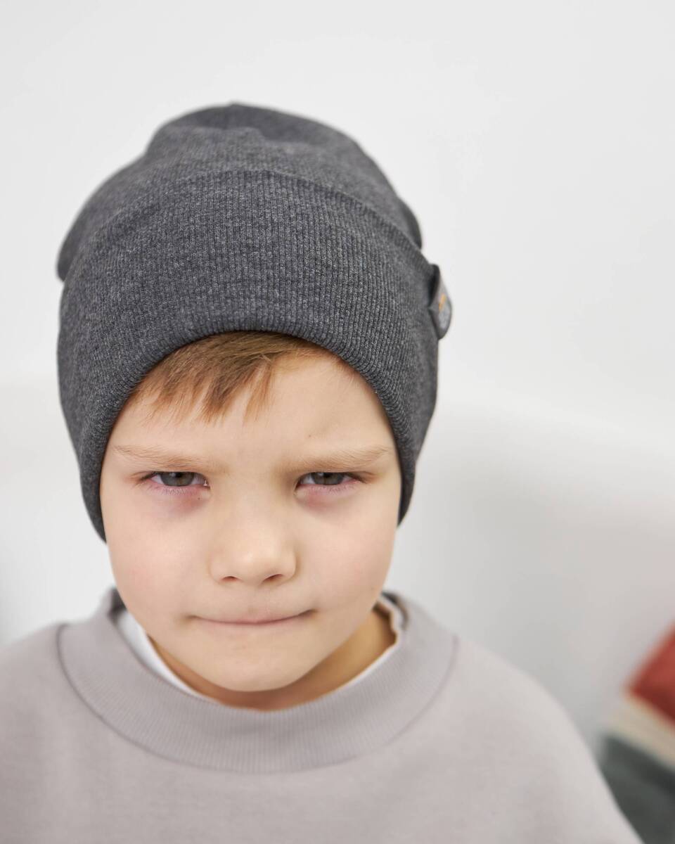 Шапка одношарова з відворотом для хлопчиків арт. 3408-3