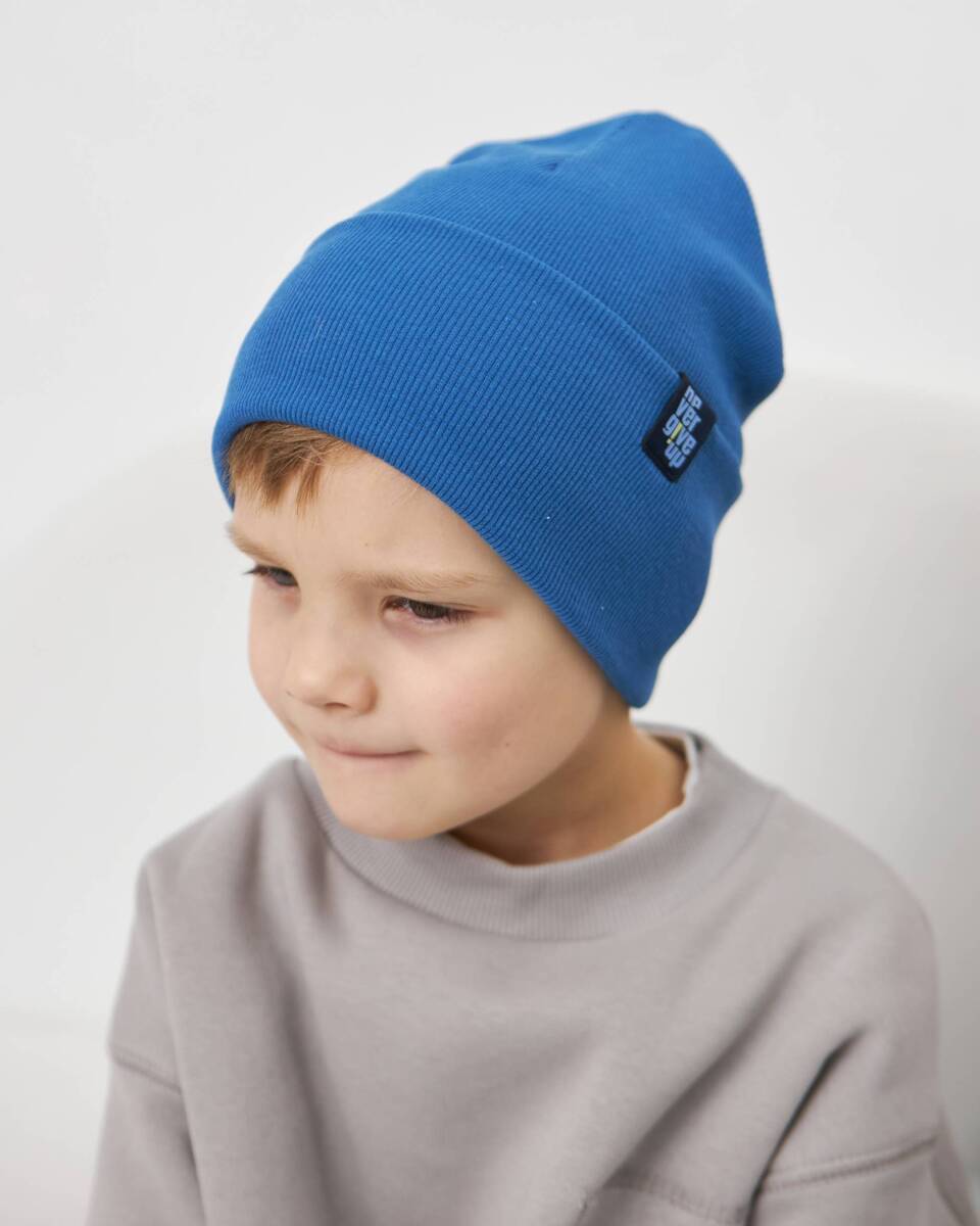 Шапка одношарова з відворотом для хлопчиків арт. 3408-4
