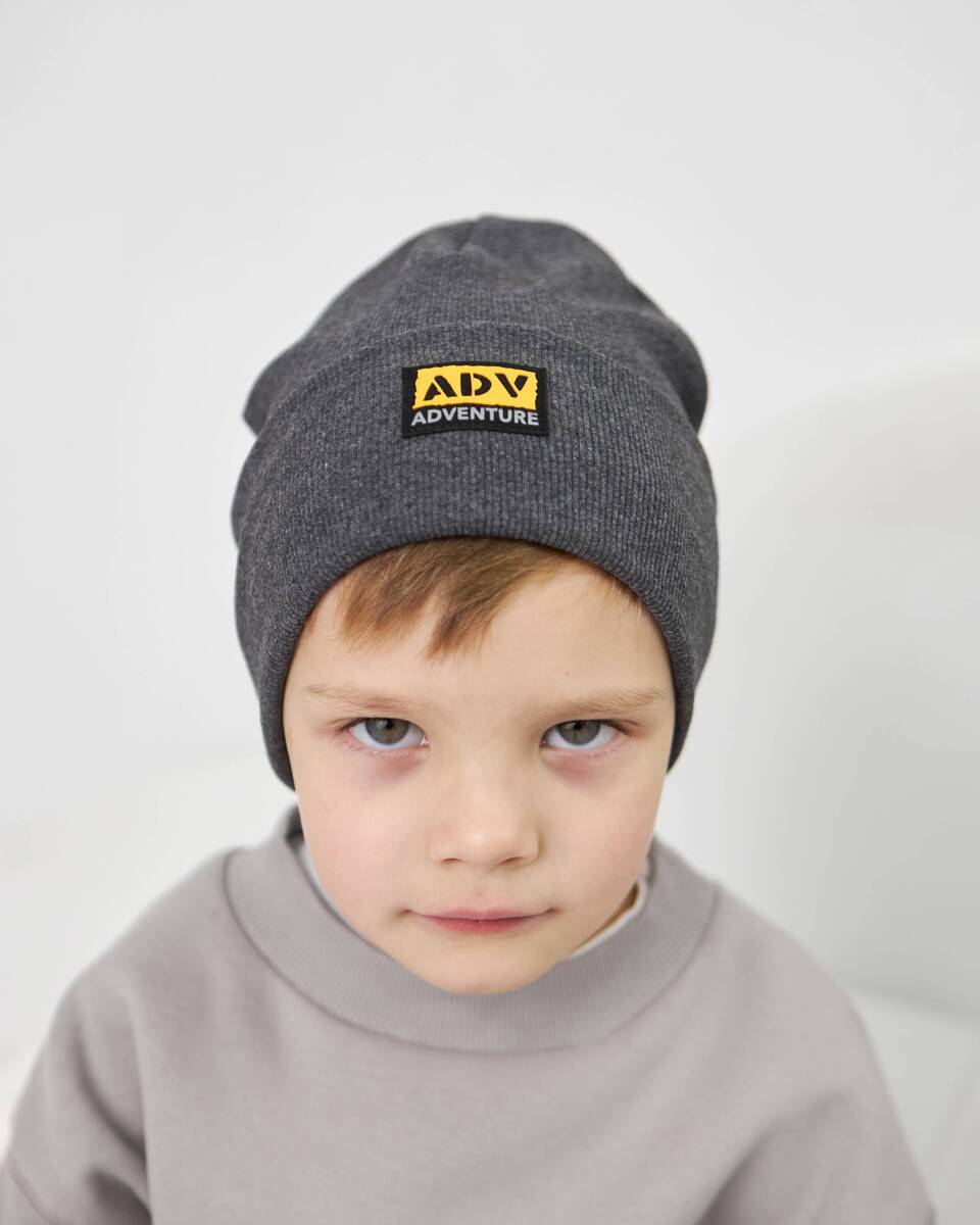 Шапка одношарова з відворотом для хлопчиків арт. 3409-2