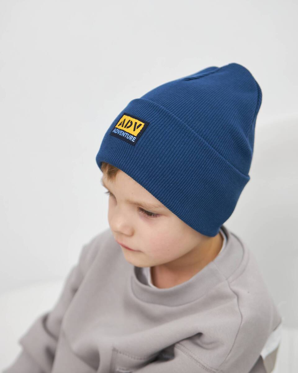 Шапка одношарова з відворотом для хлопчиків арт. 3409-3