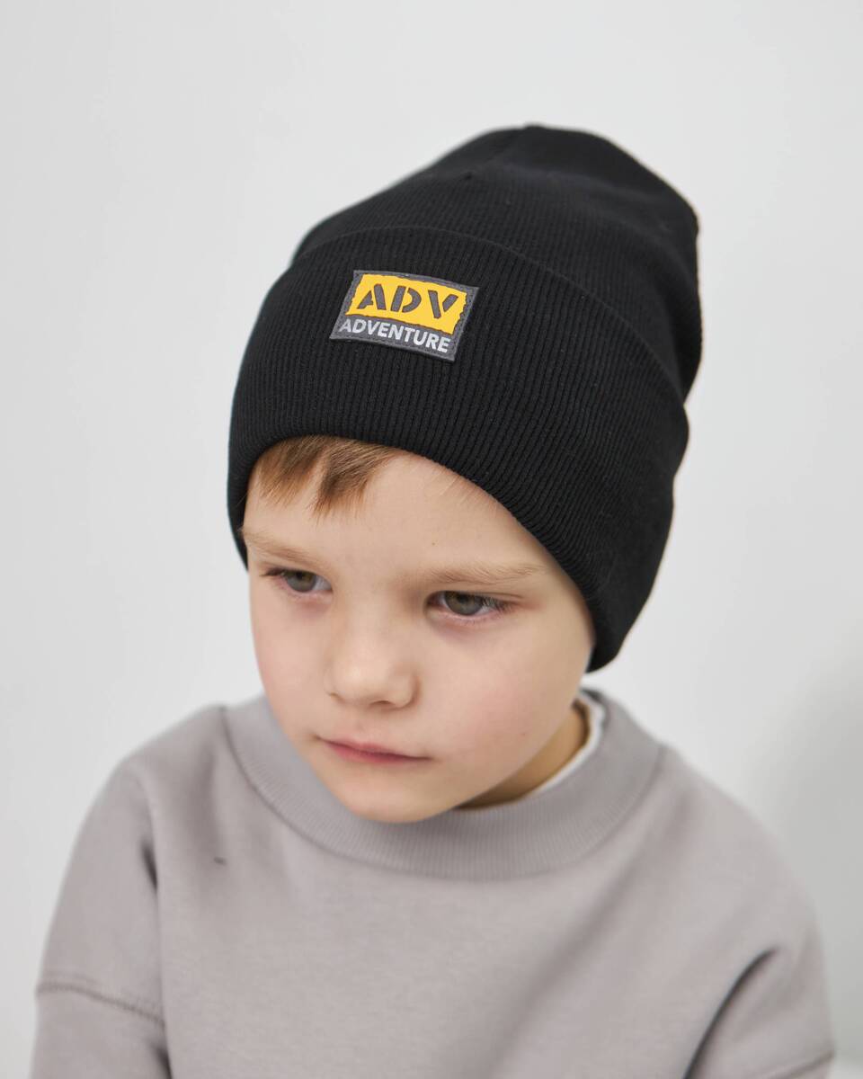 Шапка одношарова з відворотом для хлопчиків арт. 3409-4