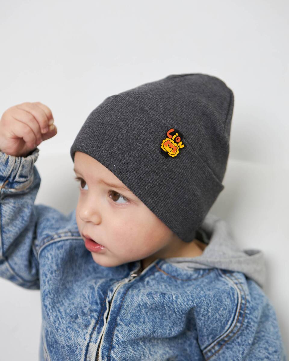 Шапка одношарова з відворотом для хлопчиків арт. 3410-4