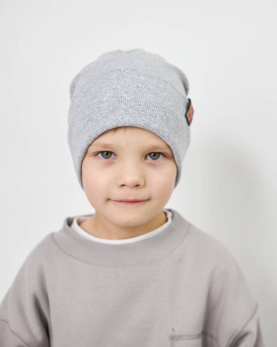 Шапка одношарова з відворотом для хлопчиків арт. 3411-4