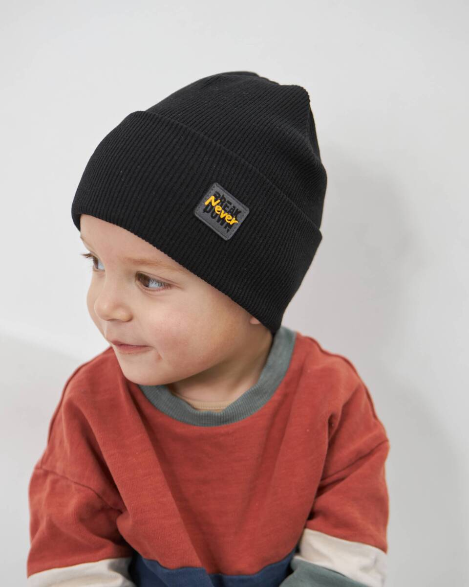 Шапка одношарова з відворотом для хлопчиків арт. 3418-3