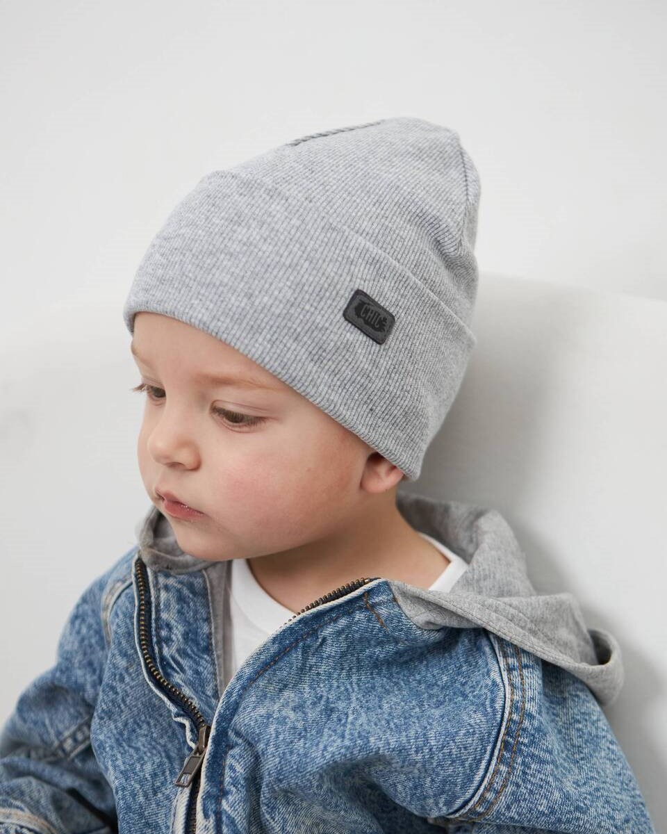 Шапка одношарова з відворотом для хлопчиків арт. 3420-3