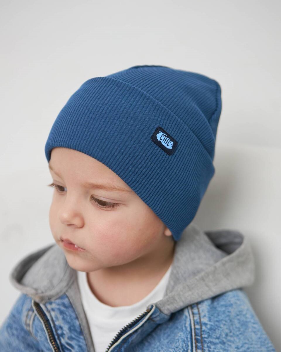 Шапка одношарова з відворотом для хлопчиків арт. 3420-4