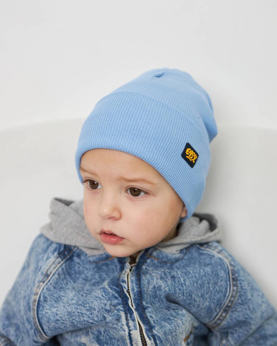 Шапка одношарова з відворотом для хлопчиків арт. 3421-2
