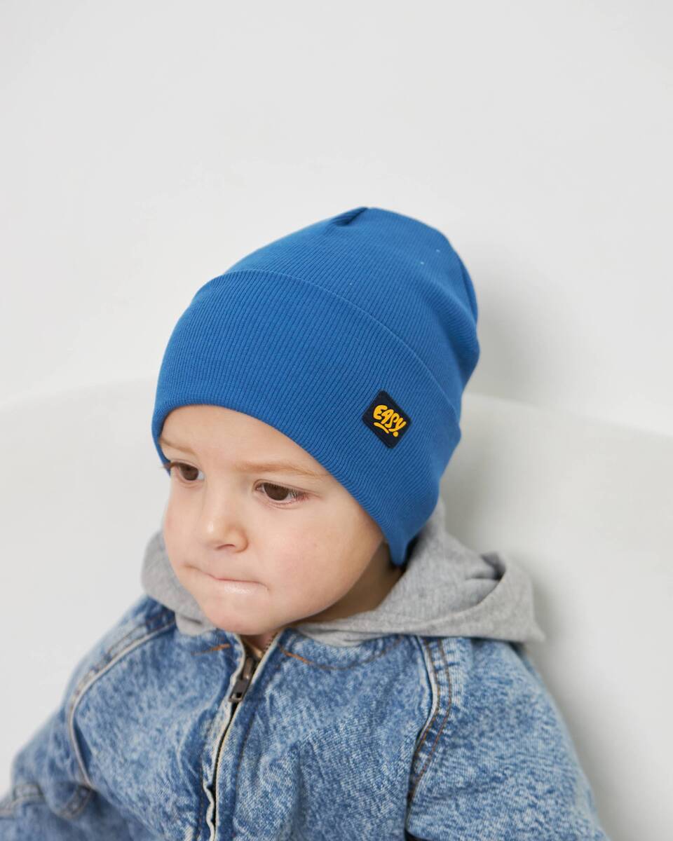 Шапка одношарова з відворотом для хлопчиків арт. 3421-3