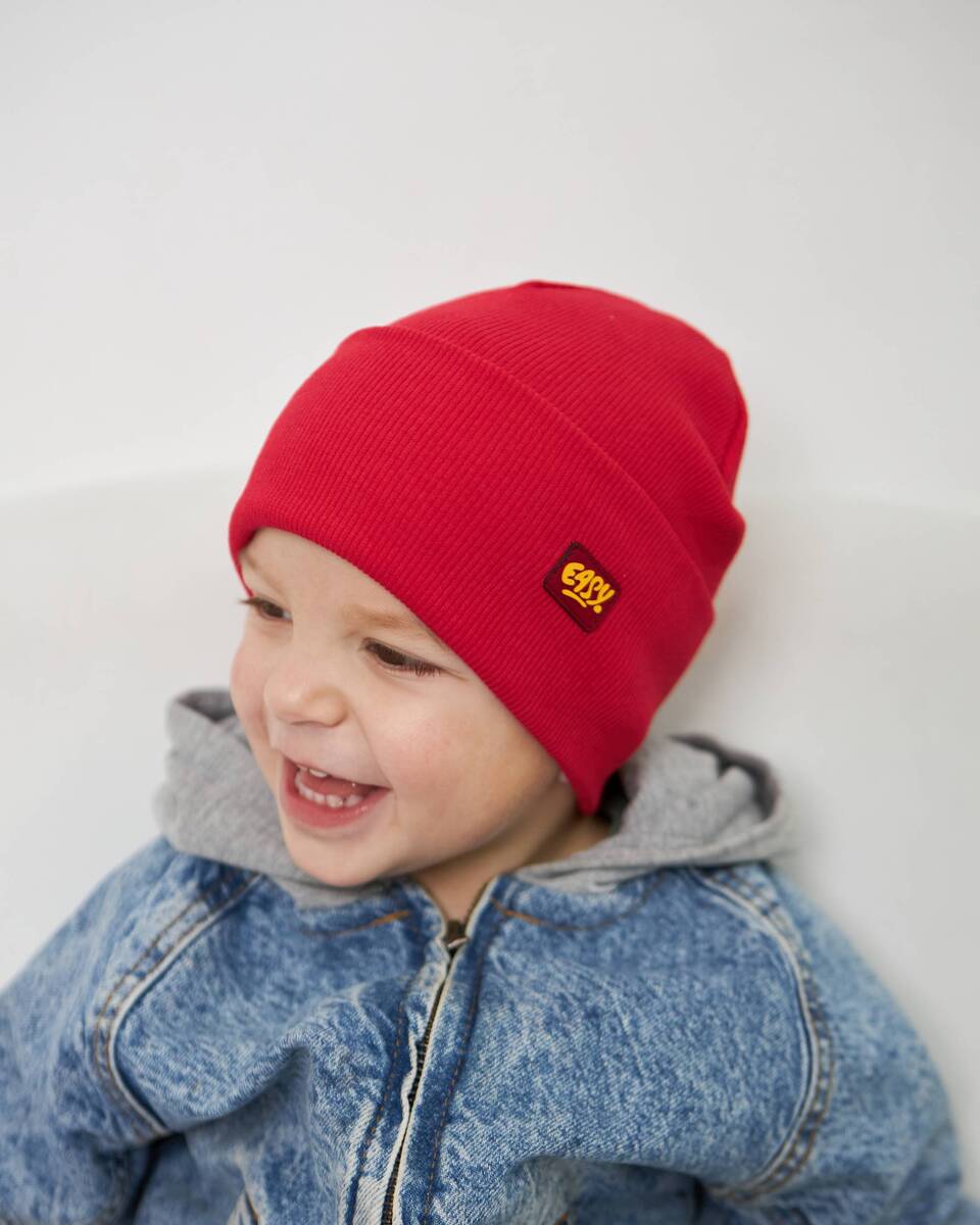 Шапка одношарова з відворотом для хлопчиків арт. 3421-4