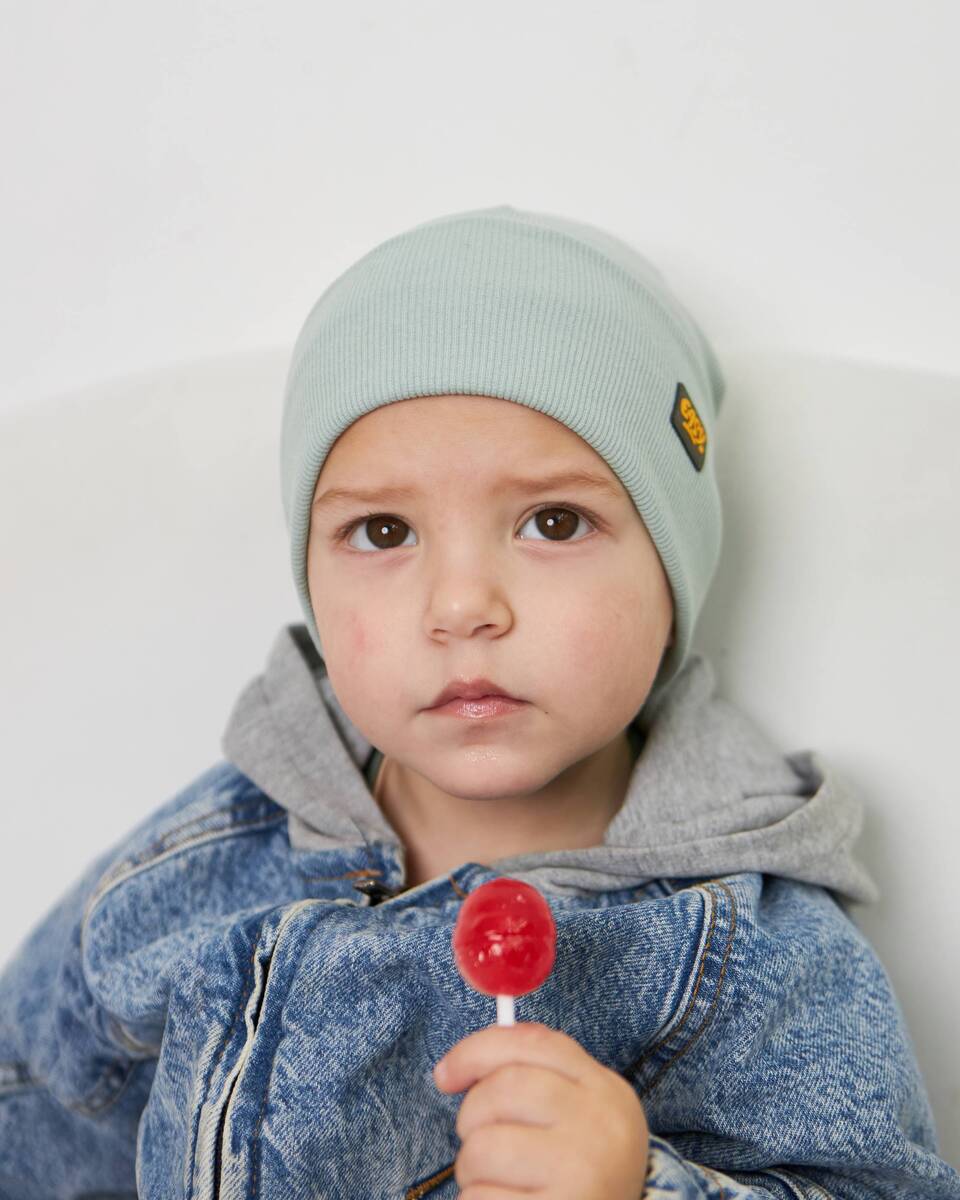 Шапка одношарова з відворотом для хлопчиків арт. 3421-5