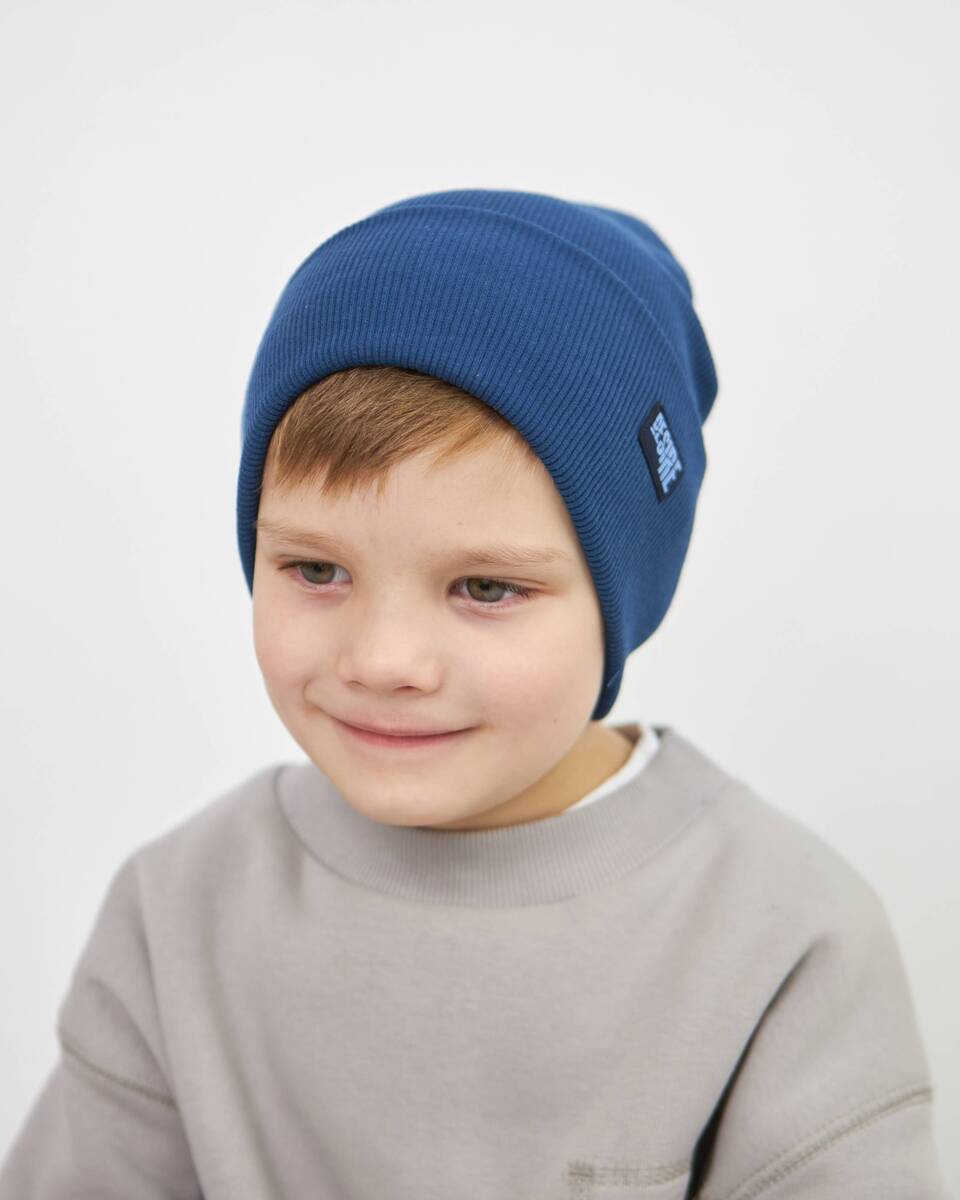 Шапка одношарова з відворотом для хлопчиків арт. 3422-2