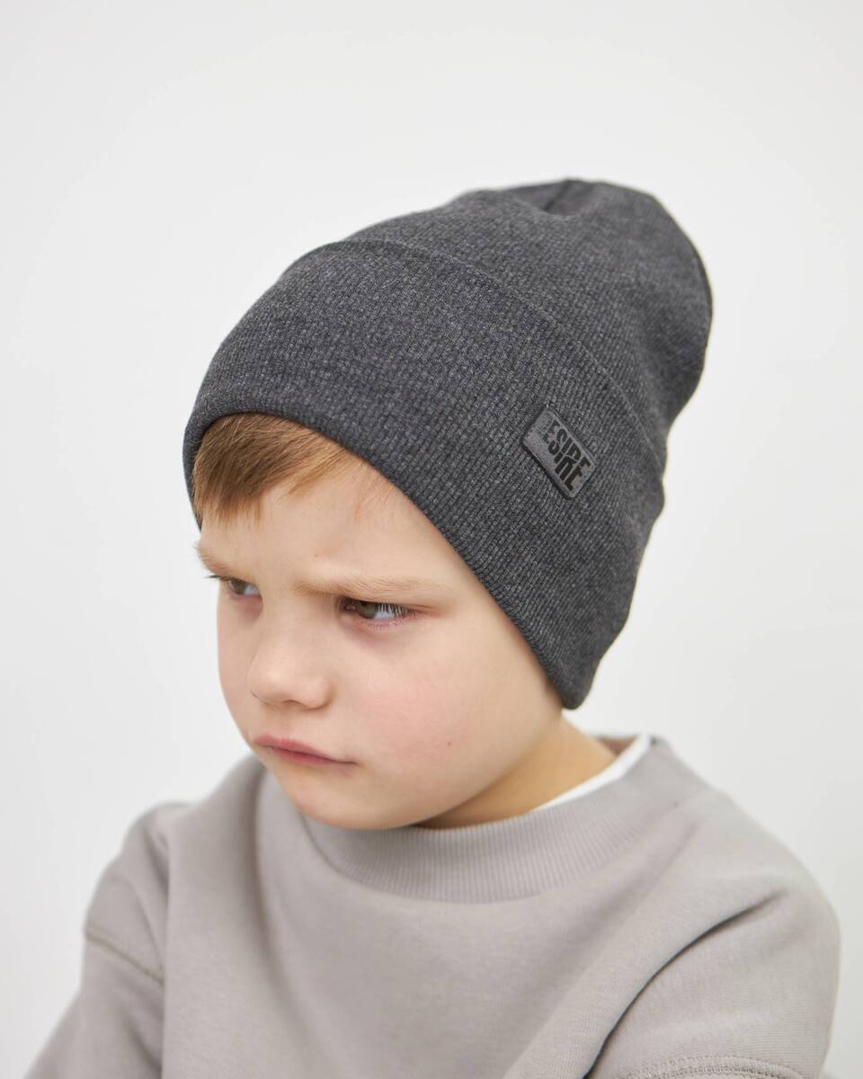 Шапка одношарова з відворотом для хлопчиків арт. 3422-3