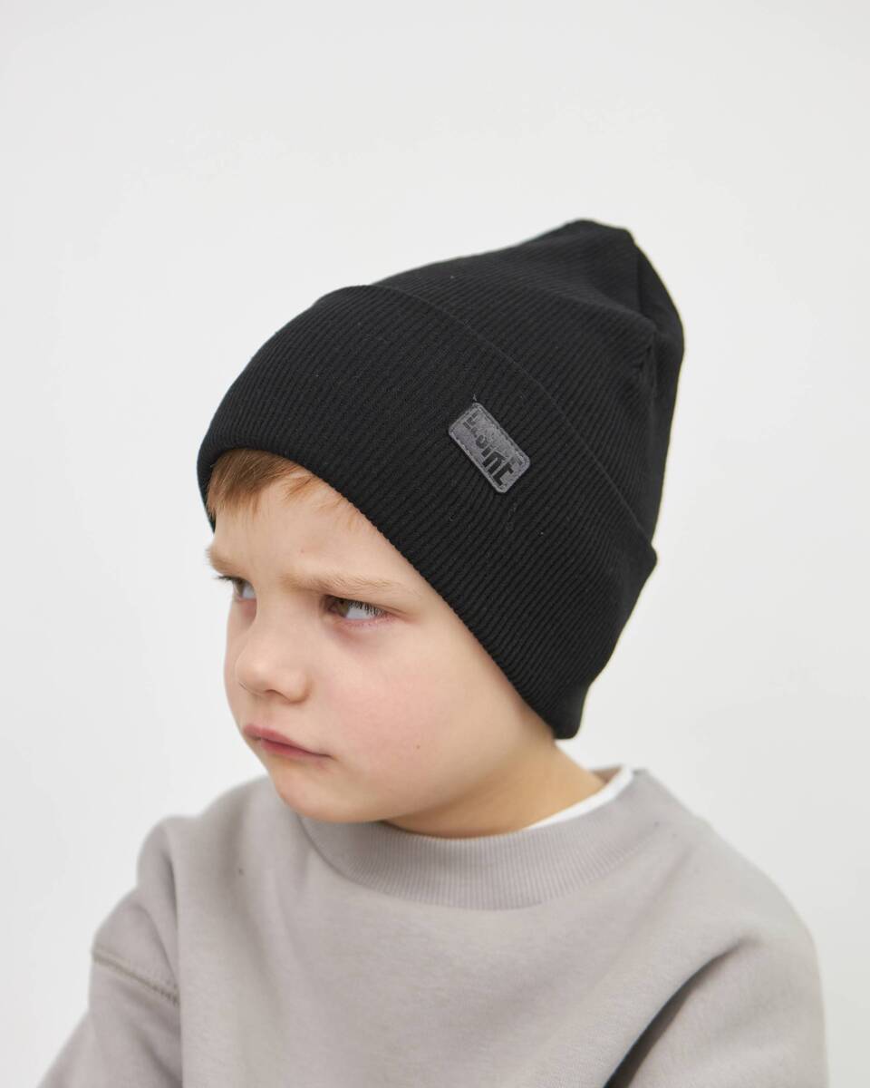 Шапка одношарова з відворотом для хлопчиків арт. 3422-4