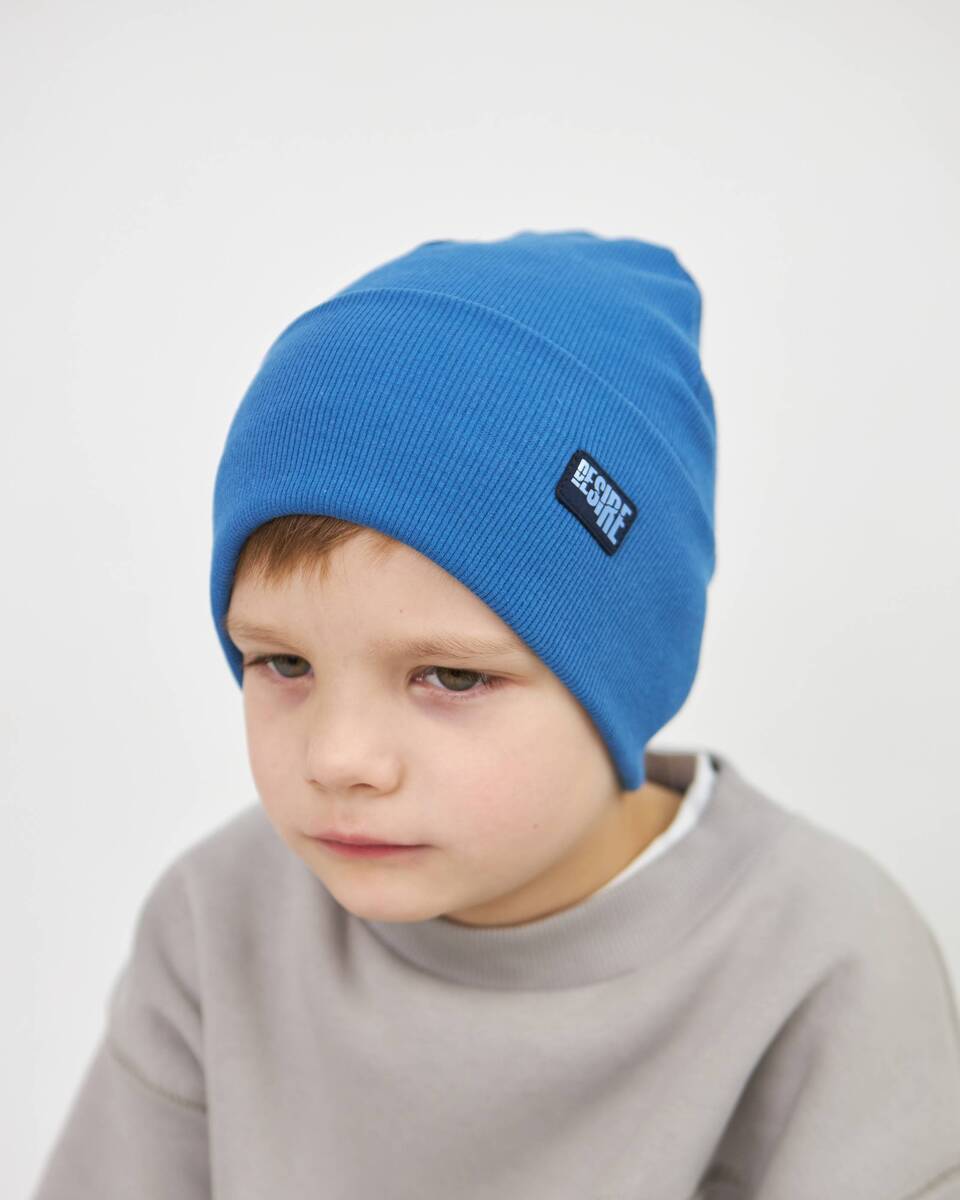 Шапка одношарова з відворотом для хлопчиків арт. 3422-5