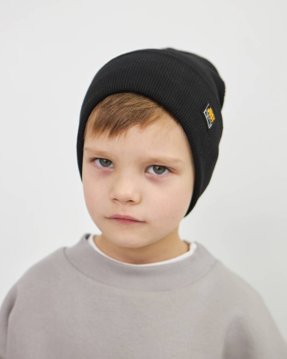 Шапка одношарова з відворотом для хлопчиків арт. 3423-1