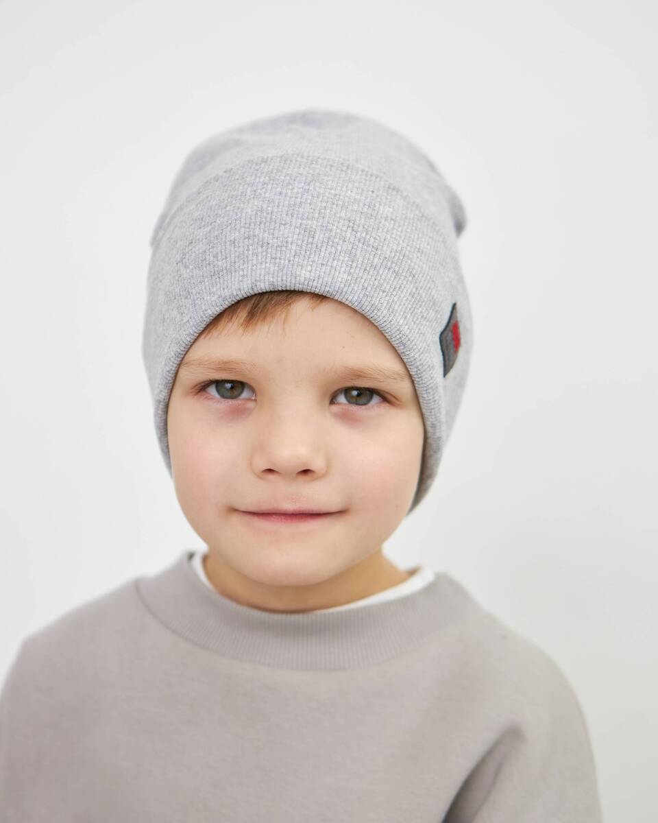 Шапка одношарова з відворотом для хлопчиків арт. 3423-3