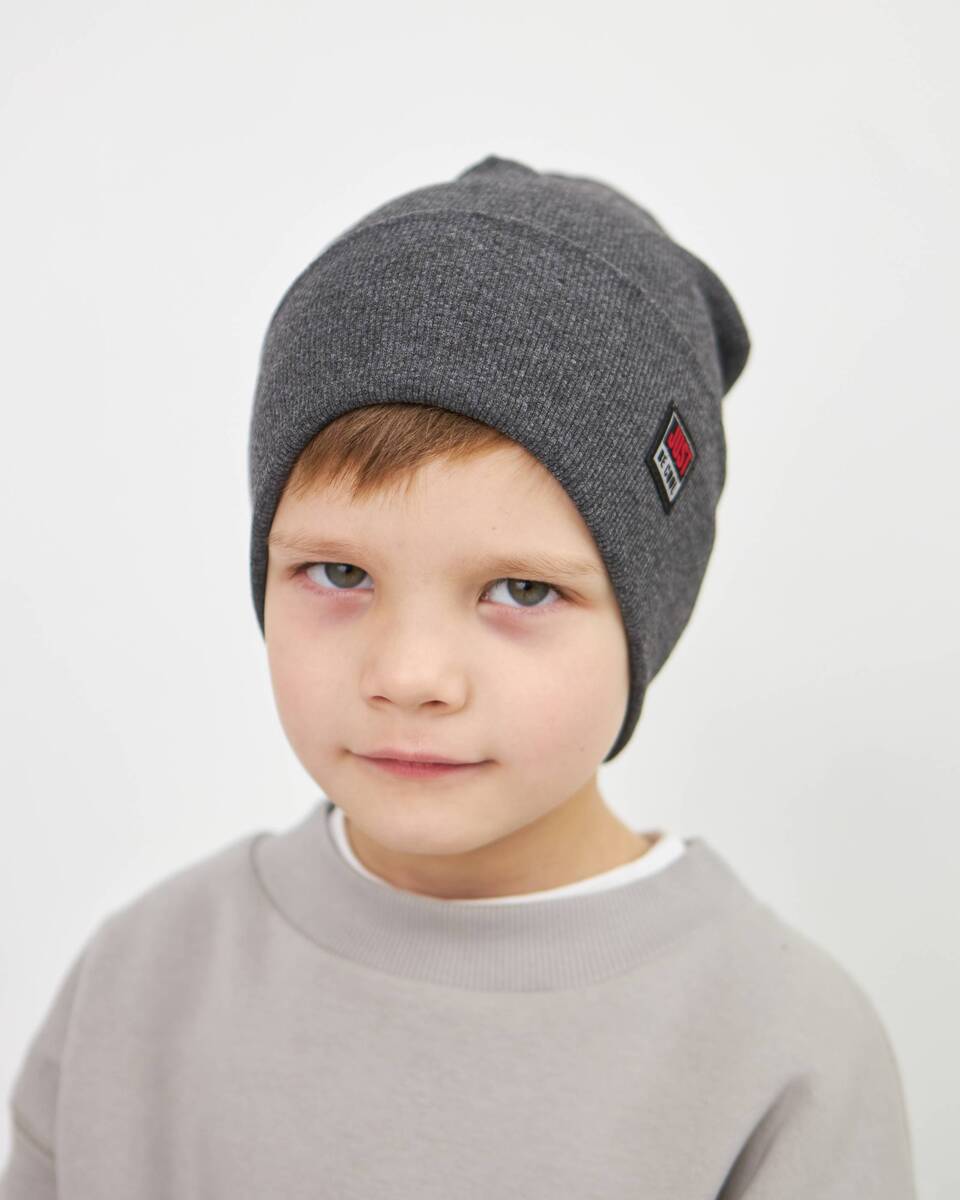 Шапка одношарова з відворотом для хлопчиків арт. 3423-5