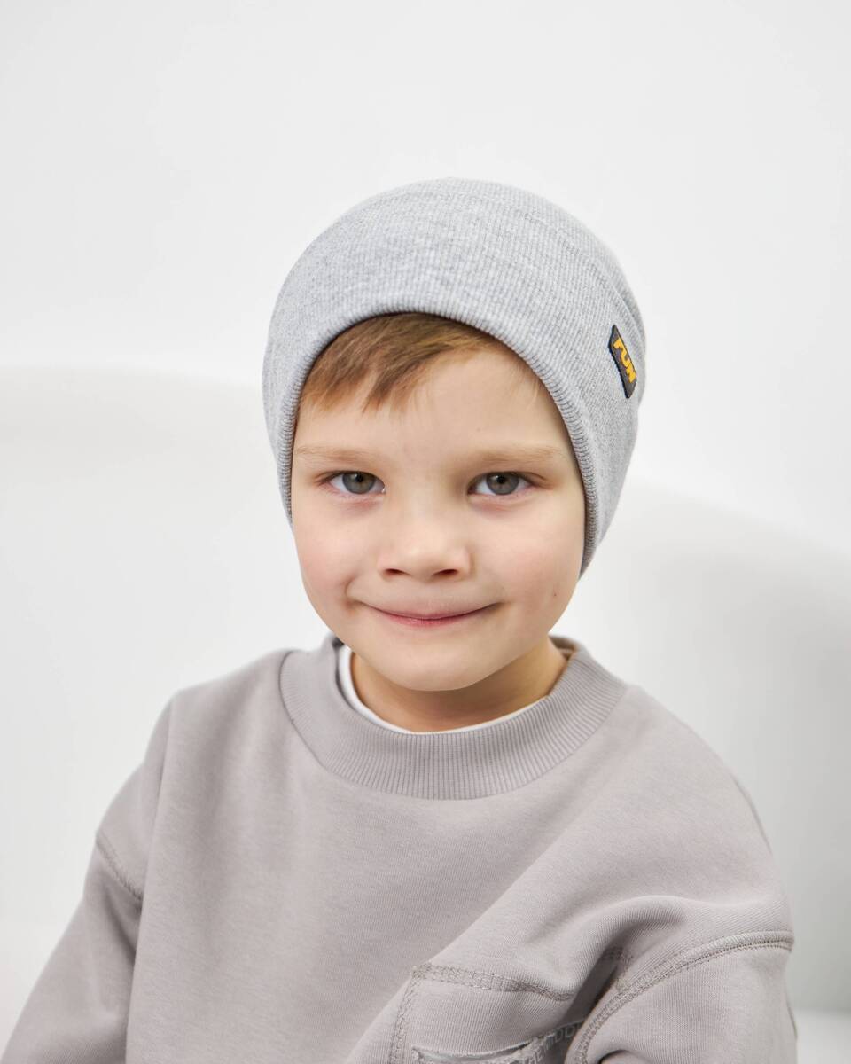Шапка одношарова з відворотом для хлопчиків арт. 3424-4